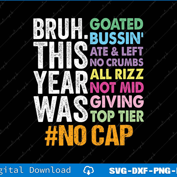 Bruh This Year Was Goated No Cap Funny Last Day Of School SVG PNG Printable File
