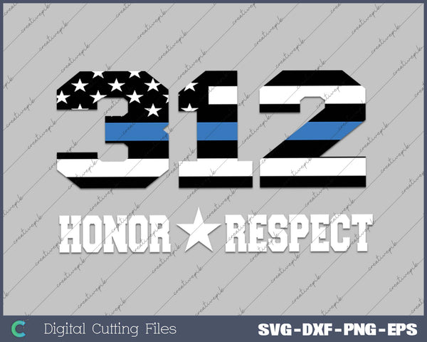 CPD Chicago Police Husband Thin Blue Line Honor Respect SVG PNG Cutting Printable Files