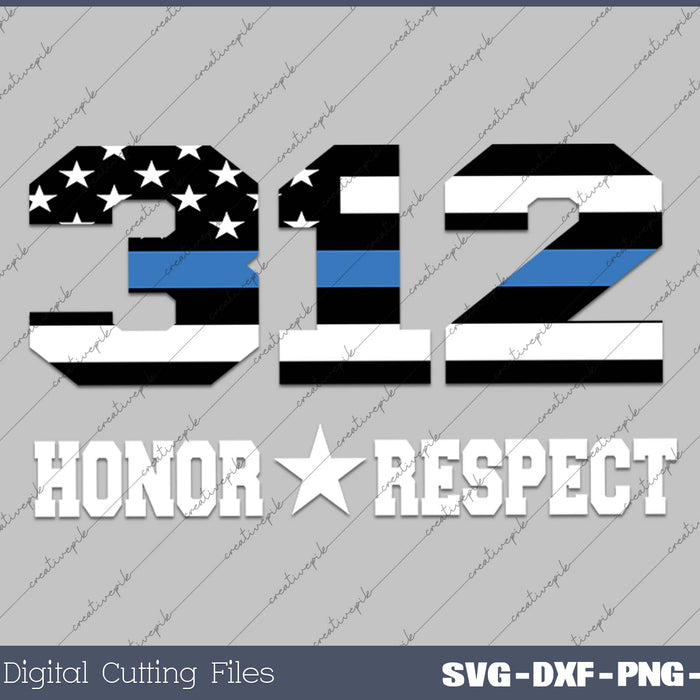 CPD Chicago Police Husband Thin Blue Line Honor Respect SVG PNG Cutting Printable Files