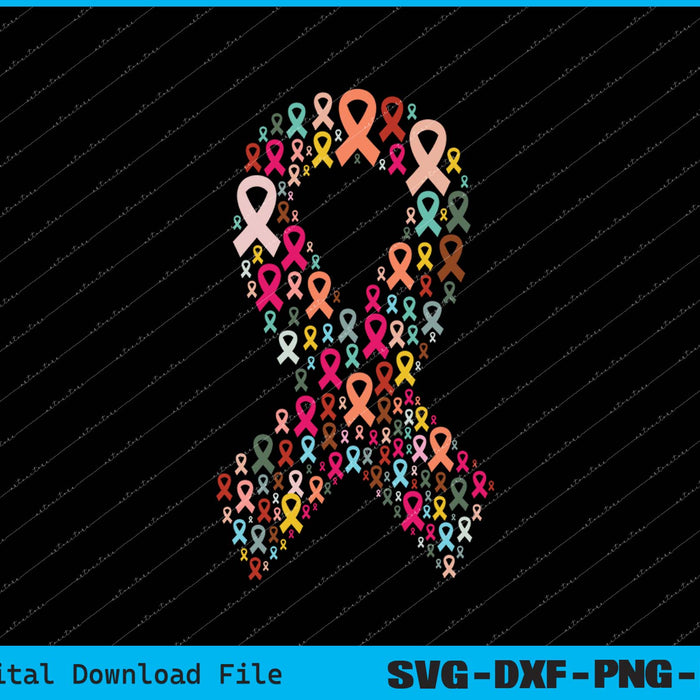 Cancer Awareness Ribbons SVG PNG Cutting Printable Files