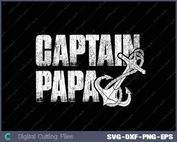 Captain Papa Pontoon SVG PNG Cutting Printable Files