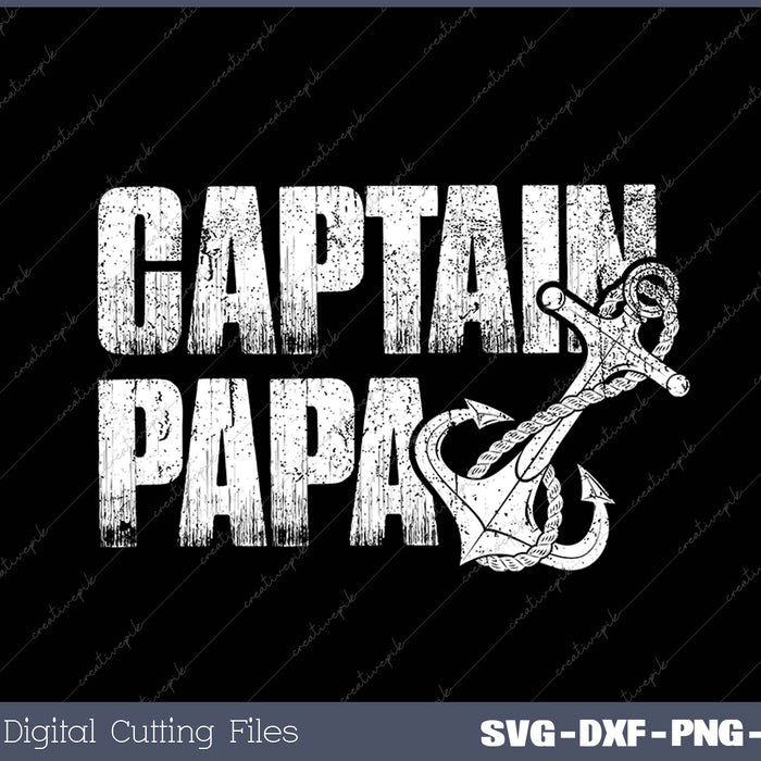 Captain Papa Pontoon SVG PNG Cutting Printable Files