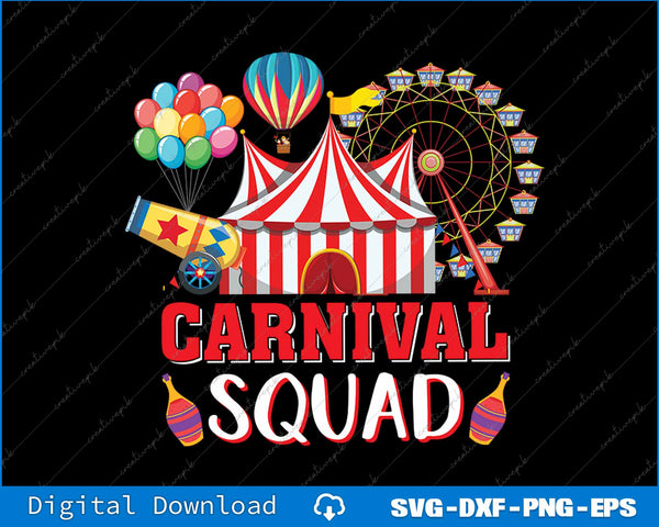 Carnival Squad Funny Circus Staff Costume Circus Theme Party SVG File