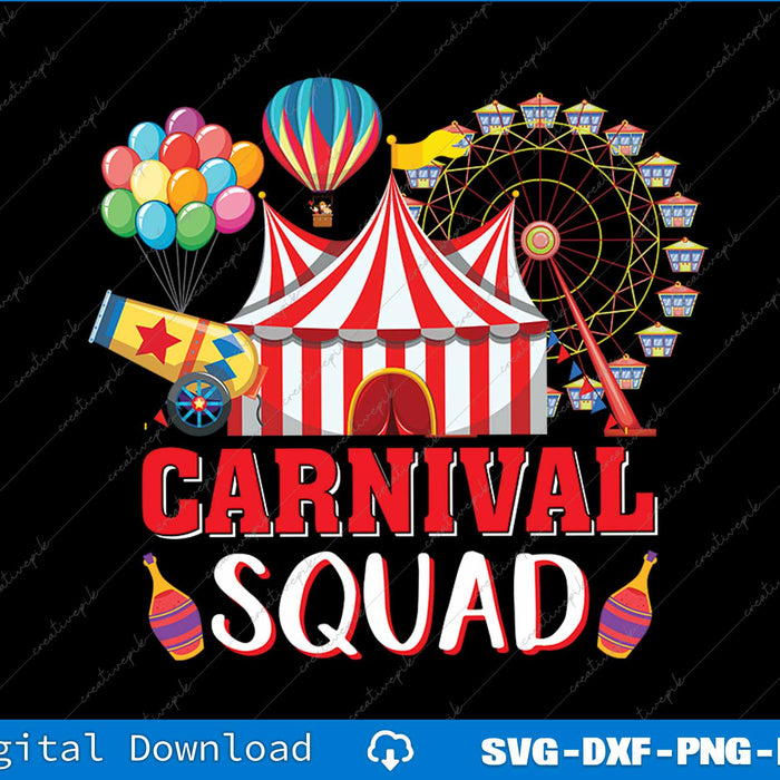 Carnival Squad Funny Circus Staff Costume Circus Theme Party SVG File
