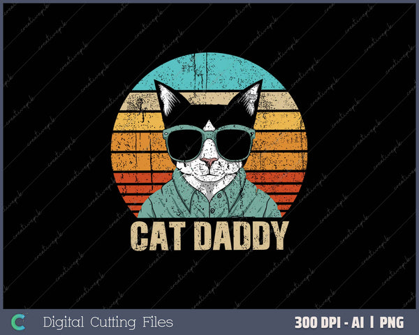 Vintage Retro Cat Daddy Father's Day