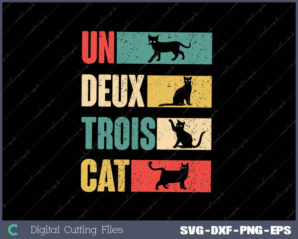 Cat Un Deux Trois Cat Vintage Cat Lover Gifts 