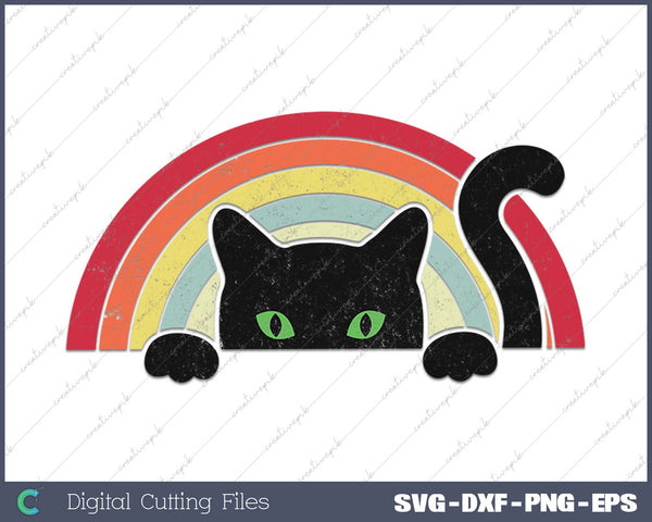 Cat Vintage Cute Cat SVG PNG Cutting Printable Files