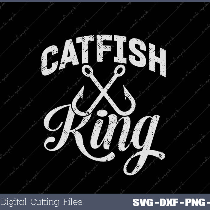 Catfish King Fishing SVG PNG Cutting Printable Files