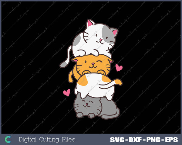 Cats Cute Kitty Pile Anime Kawaii Neko 