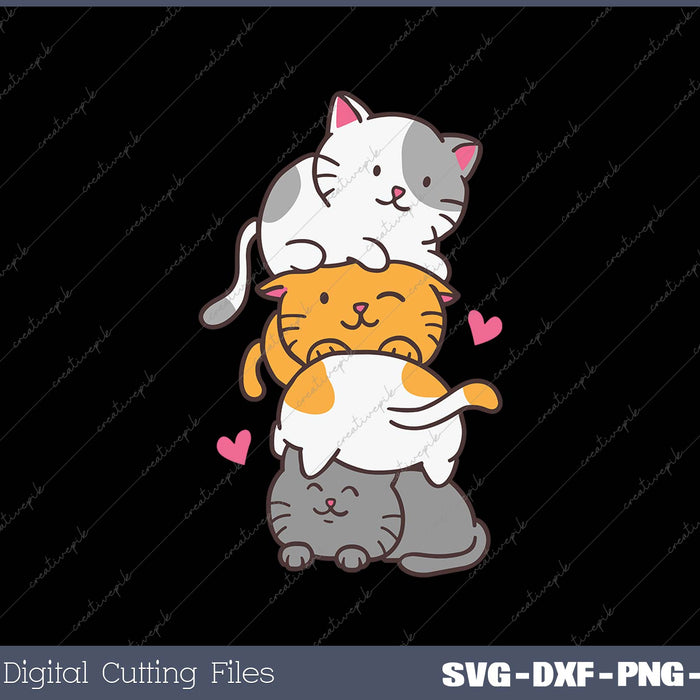 Cats Cute Kitty Pile Anime Kawaii Neko 