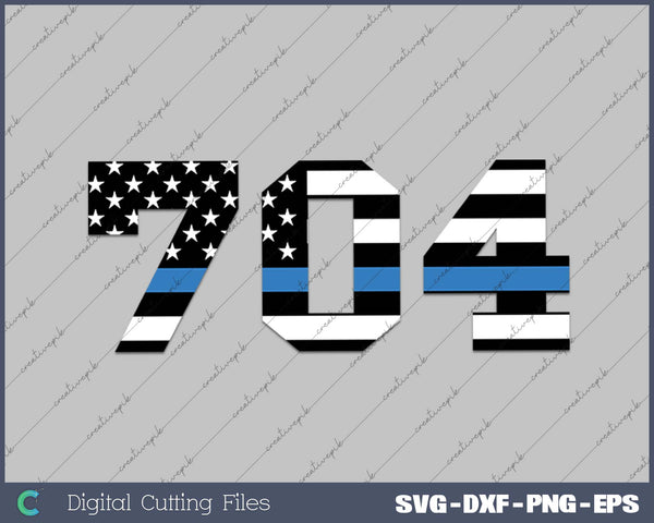 Charlotte North Carolina Police Officer USA Flag 704 SVG PNG Cutting Printable Files