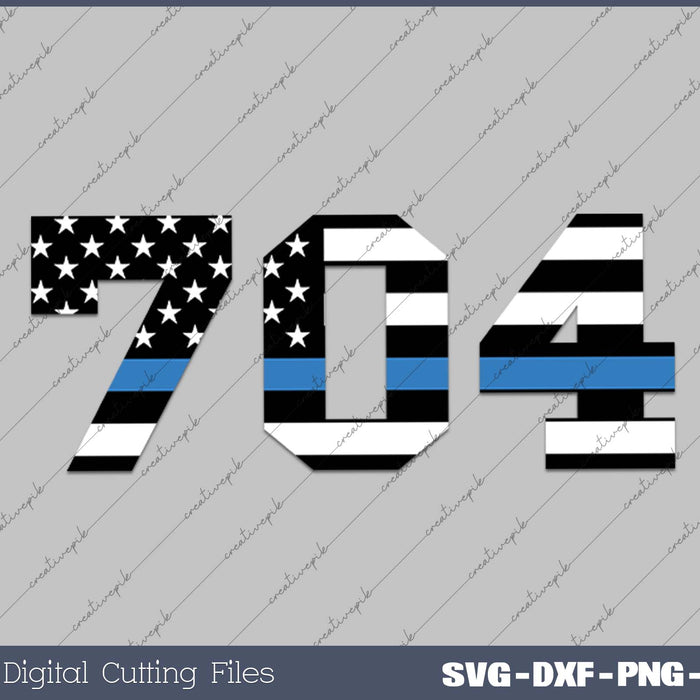 Charlotte North Carolina Police Officer USA Flag 704 SVG PNG Cutting Printable Files