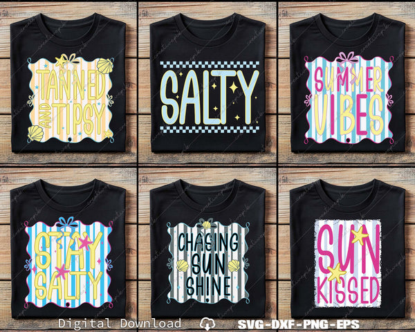 Chasing Sunshine, Salty, Stay Salty, Summer Vibes, Sunkissed SVG Png Bundle Files