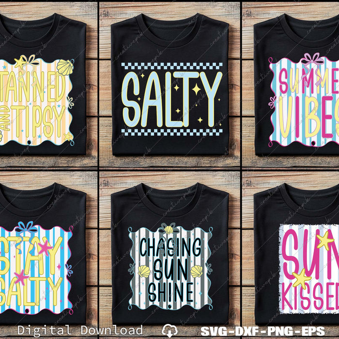 Chasing Sunshine, Salty, Stay Salty, Summer Vibes, Sunkissed SVG Png Bundle Files
