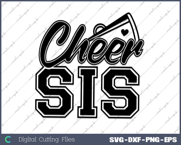 Funny Vintage Cheer Sister SVG PNG Cutting Printable Files