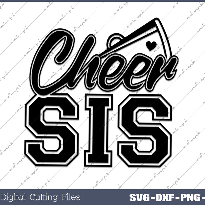 Funny Vintage Cheer Sister SVG PNG Cutting Printable Files