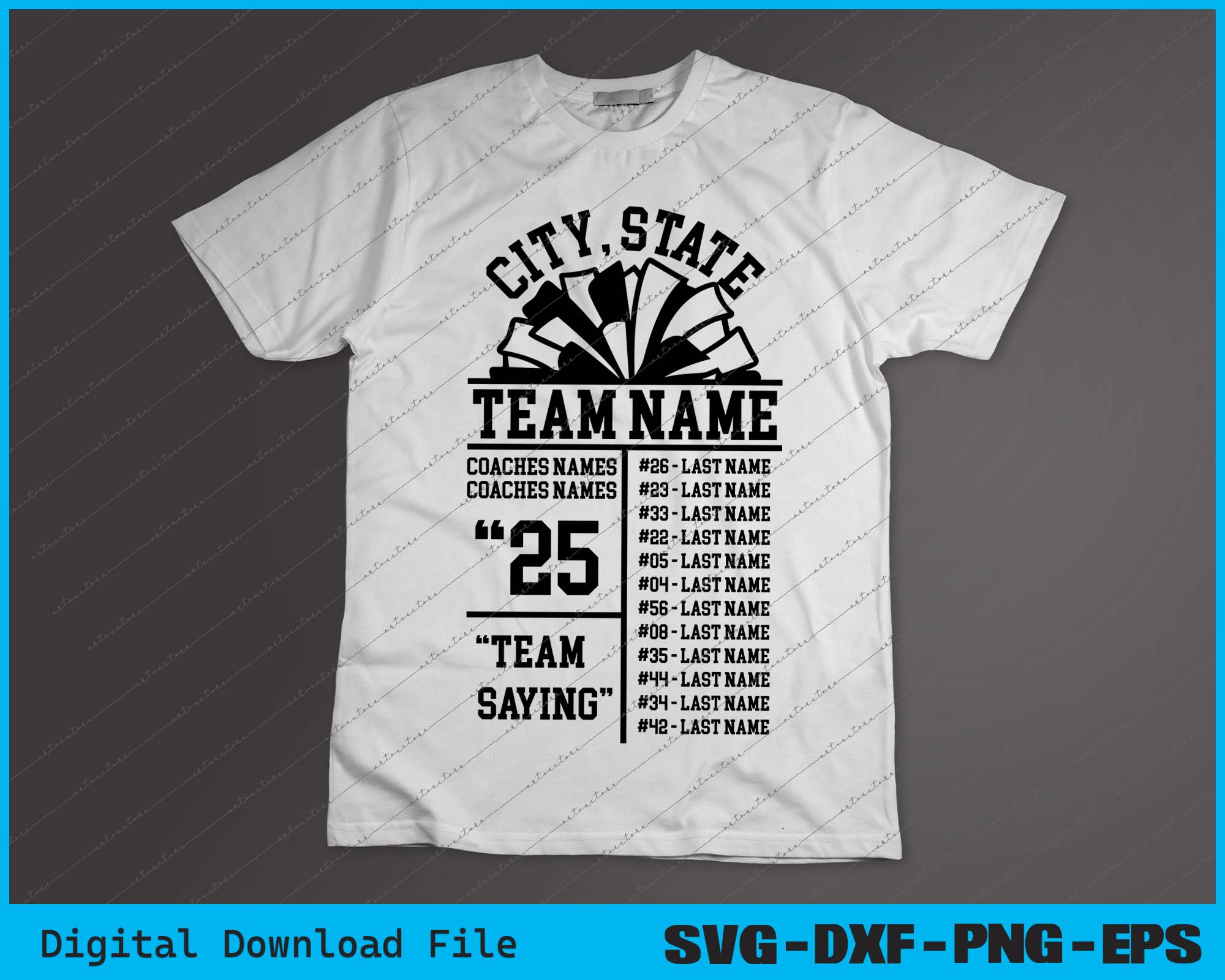 Cheer Team Roster Template SVG PNG Cutting Printable Files – creativepik