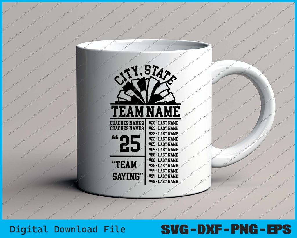 Cheer Team Roster Template SVG PNG Cutting Printable Files – creativepik