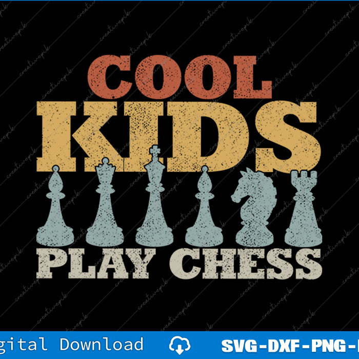 Chess Chessmen Chessboxing for Cool Kids Boys Girls SVG PNG File