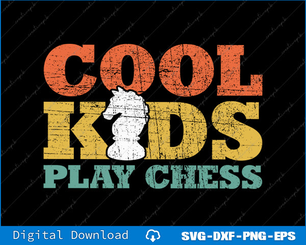 Chess Cool Kids Play Chess SVG PNG Cutting Printable File