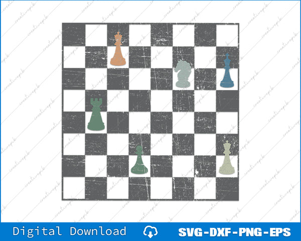 Chess Grandmaster Checkerboard Chess Board Checkmate SVG PNG Cutting File