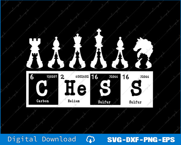 Chess Sets Periodic Table Elements Gift For Kids Men SVG PNG File