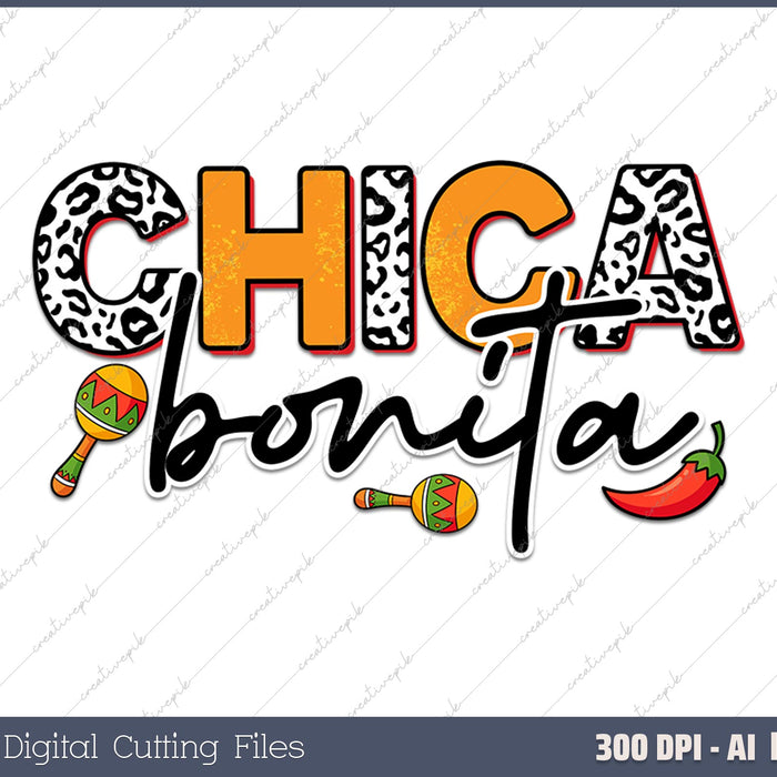 Chica Bonita AI PNG Sublimation Files