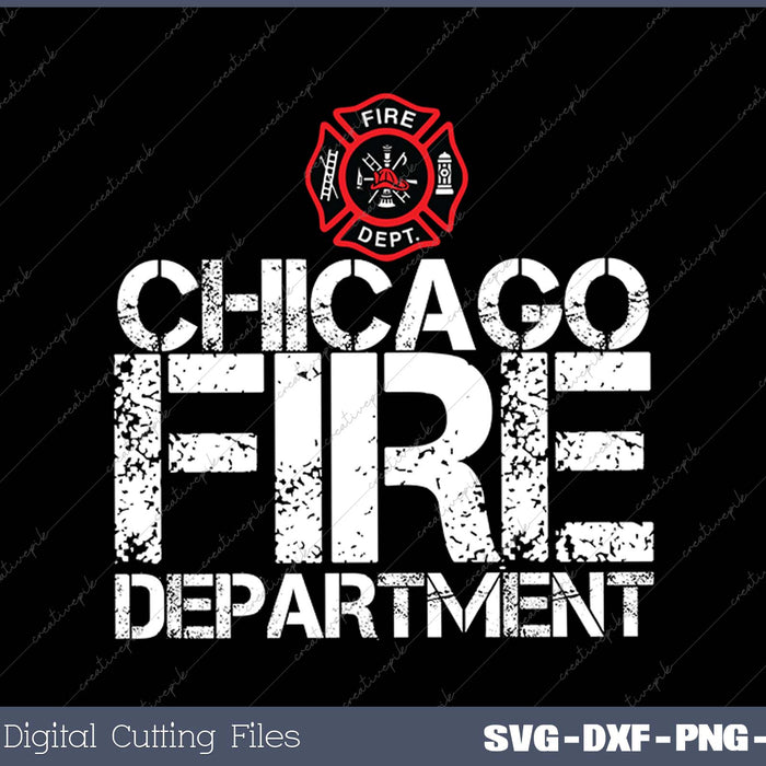 Chicago Fire Department Firehouse Tee SVG PNG Cutting Printable Files