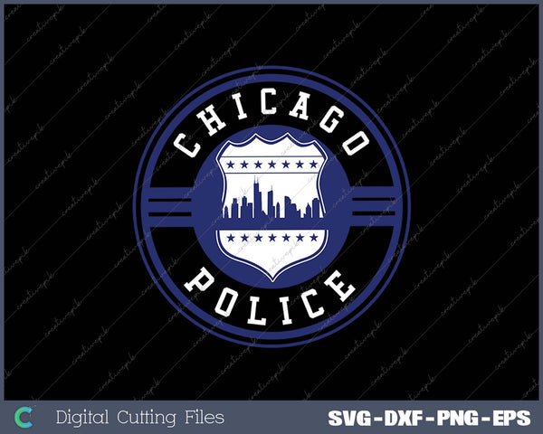 Chicago Police CPD Police Badge Illinois Policeman SVG PNG Cutting Printable Files