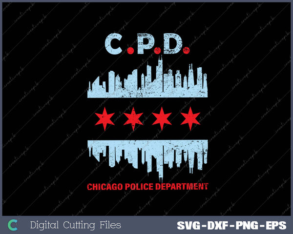 Chicago Police Officer SVG PNG Cutting Printable Files