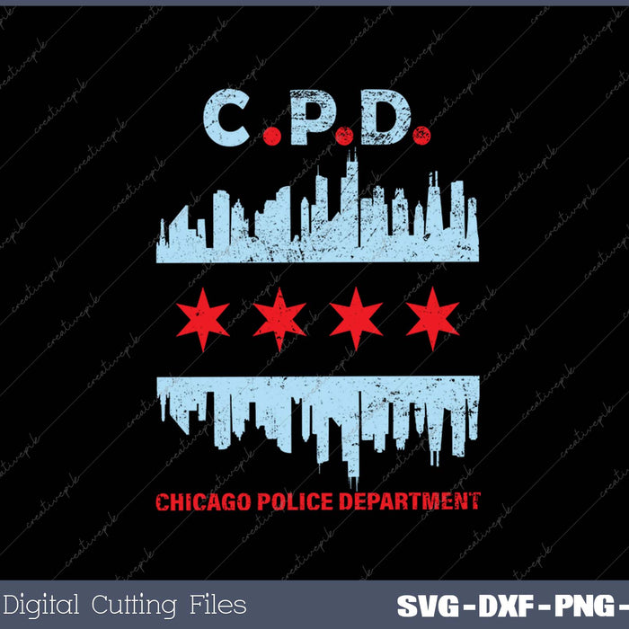 Chicago Police Officer SVG PNG Cutting Printable Files