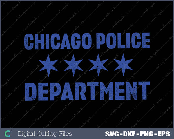 Chicago Police Officer Cop Flag SVG PNG Cutting Printable Files