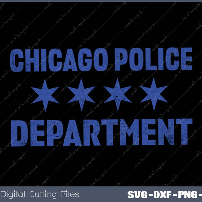 Chicago Police Officer Cop Flag SVG PNG Cutting Printable Files