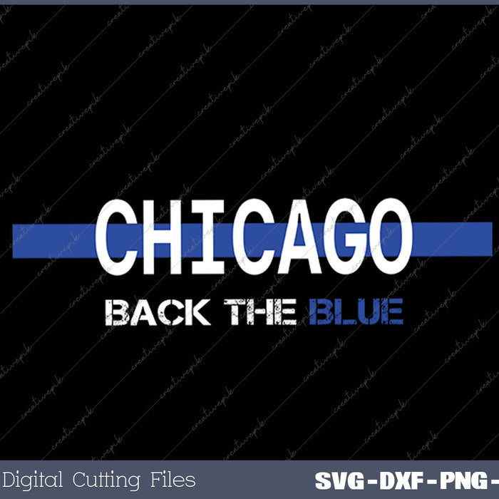 Chicago Support Law Enforcement Police Officer SVG PNG Cutting Printable Files