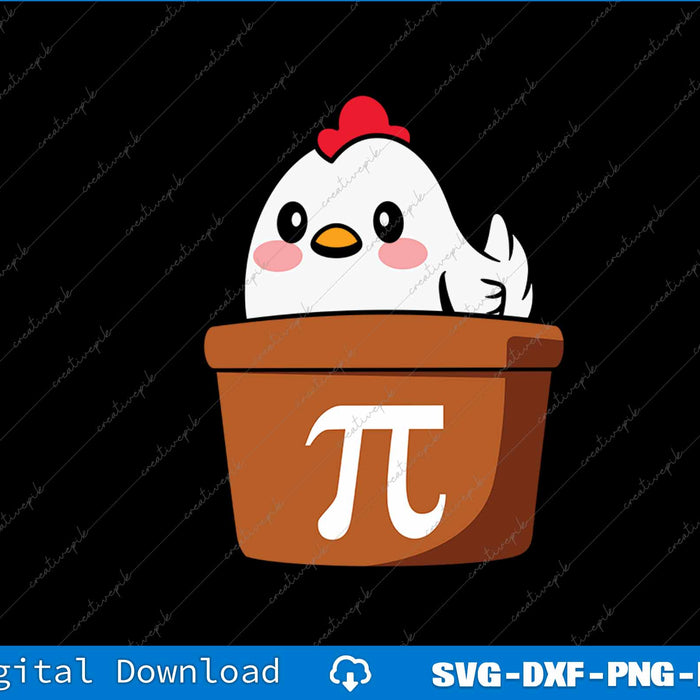 Chicken Pot Pi Miftees Pi Day Tees SVG PNG Cutting Printable Files