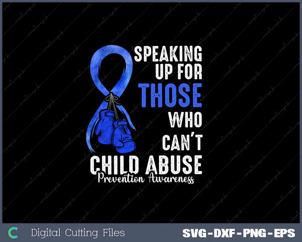 Child Abuse Prevention Awareness Boxing Gloves Blue SVG PNG Printable Files