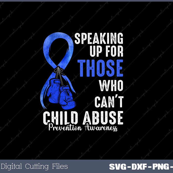 Child Abuse Prevention Awareness Boxing Gloves Blue SVG PNG Printable Files