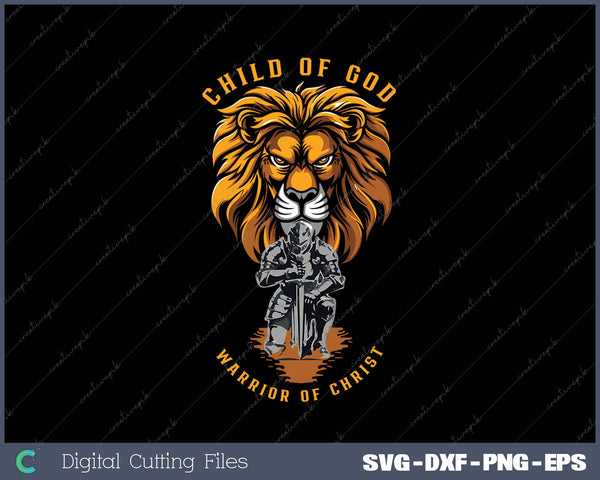 Child of God Warrior of Christ Jesus Christian Faith Graphic