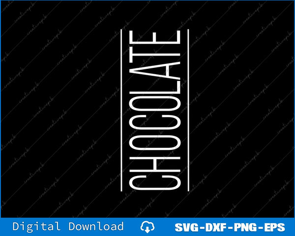 White 'CHOCOLATE' text on a black background with digital download text at the bottom.