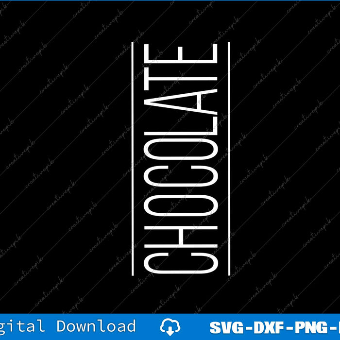 White 'CHOCOLATE' text on a black background with digital download text at the bottom.