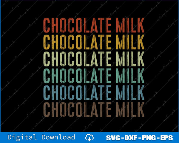 Repetition of 'Chocolate Milk' in various colors on a black background