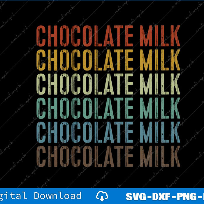 Repetition of 'Chocolate Milk' in various colors on a black background