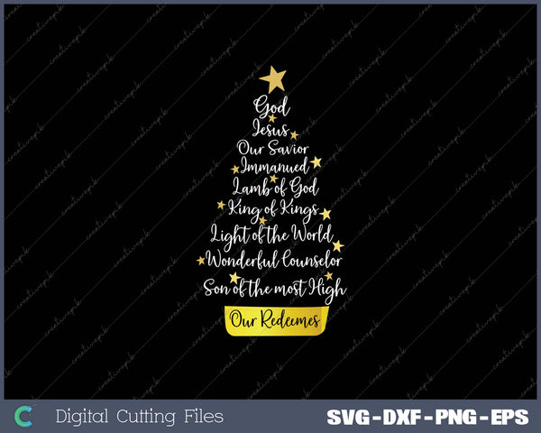 Christian Faith Christmas Tree SVG PNG Cutting Printable Files