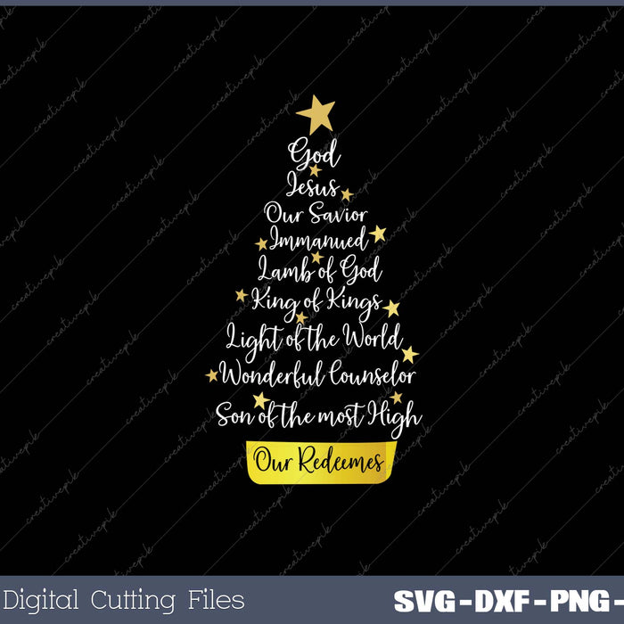 Christian Faith Christmas Tree SVG PNG Cutting Printable Files