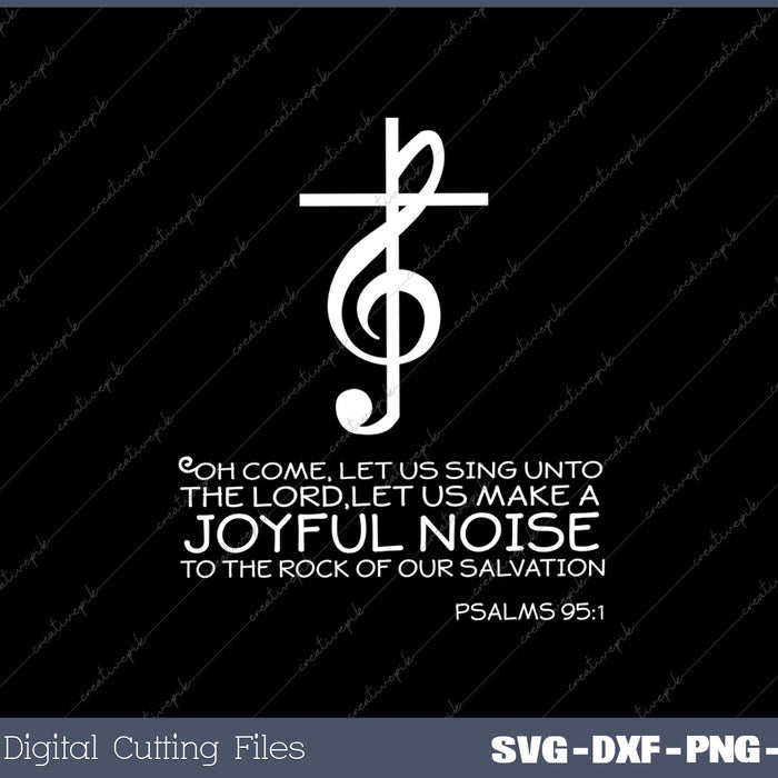 Christian Music Cross Tee Treble Clef Musical Gift SVG PNG Cutting Printable Files