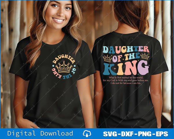 Christian Women Daughter of The King Crown SVG PNG Back And Front Files