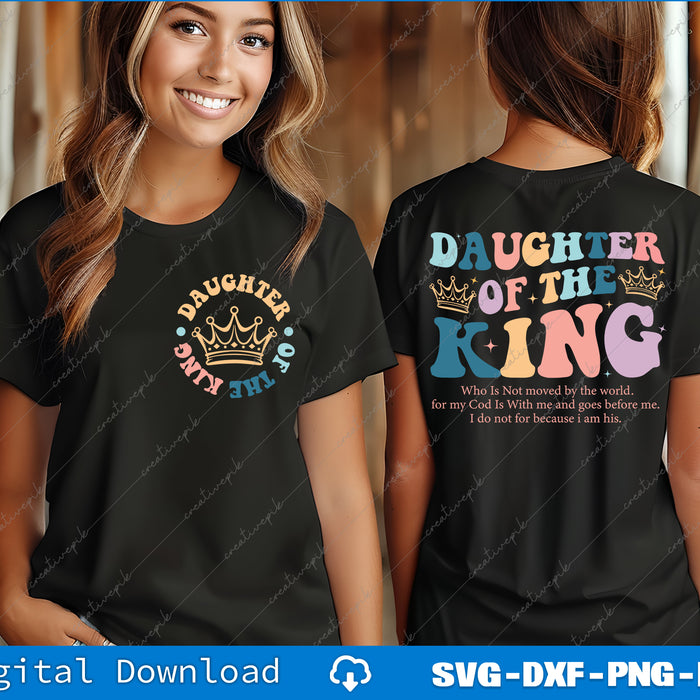 Christian Women Daughter of The King Crown SVG PNG Back And Front Files