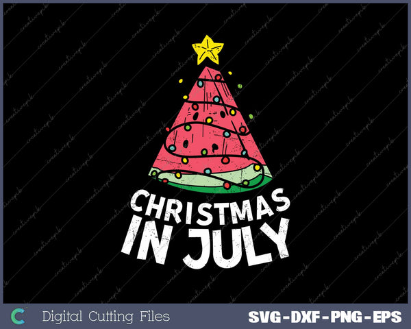 Christmas In July Watermelon Xmas Tree SVG PNG Cutting Printable Files