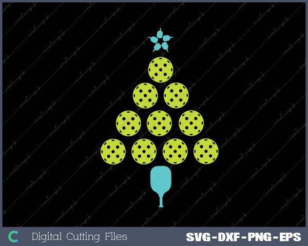 Christmas Pickleball Design, Christmas Tree