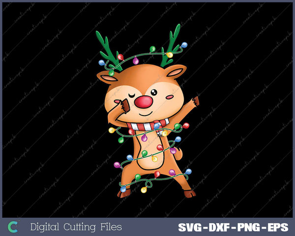 Christmas Reindeer Dabbing Reindeer Santa Xmas Funny SVG PNG Cutting Printable Files
